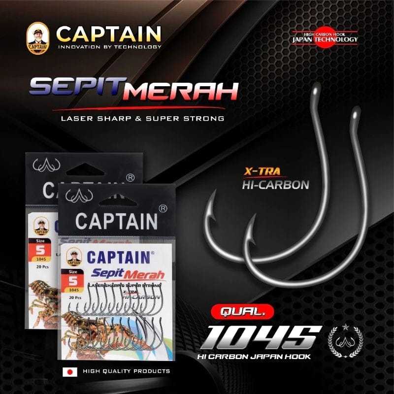 Kail Pancing Udang Galah Captain Sepit Merah 1045 Hi Carbon