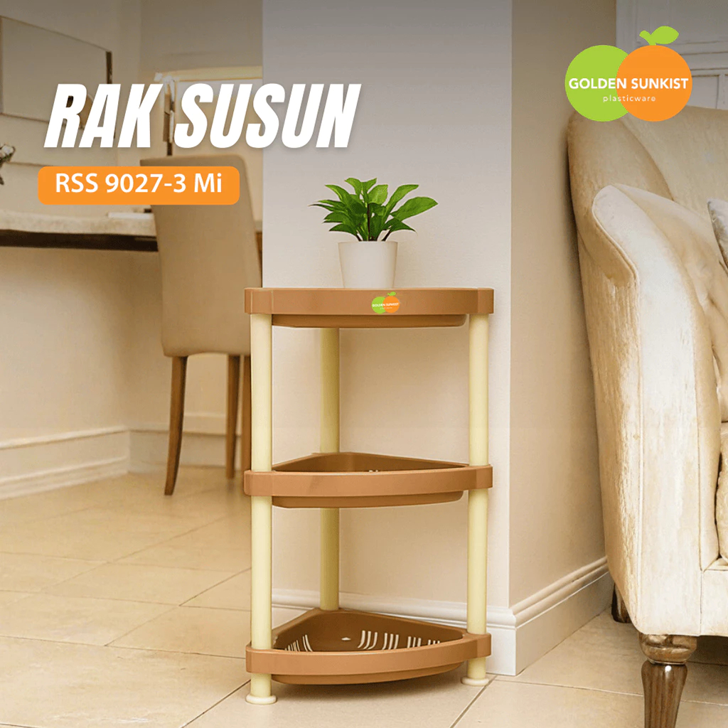 Golden Sunkist Rak Susun Serbaguna RSS 9027-3 Rak Plastik Susun 3 Tebal Kuat