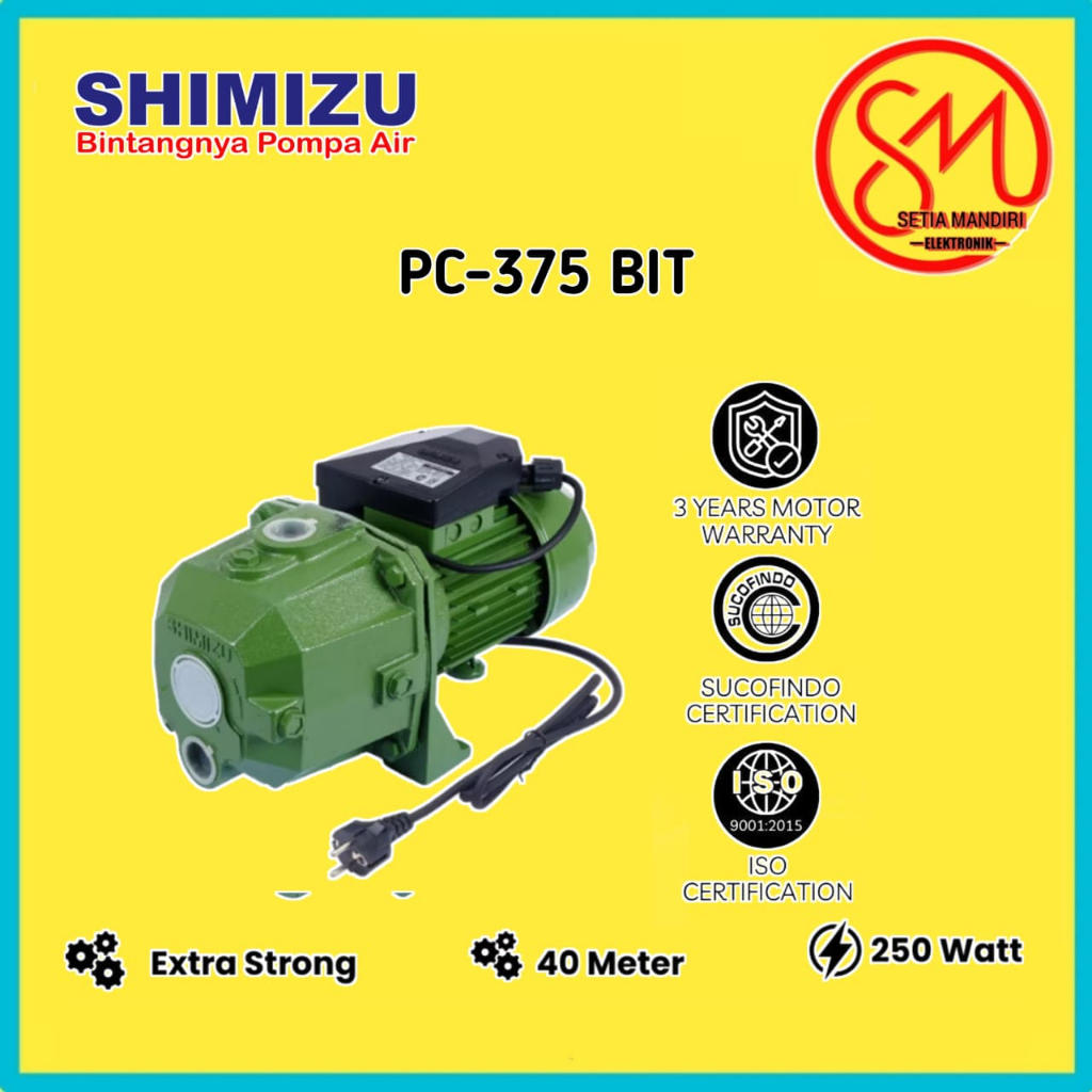 Shimizu Pompa Air Sumur Dalam ( Jet Pump ) / Pompa Air Gaya Italy PC 375 BIT