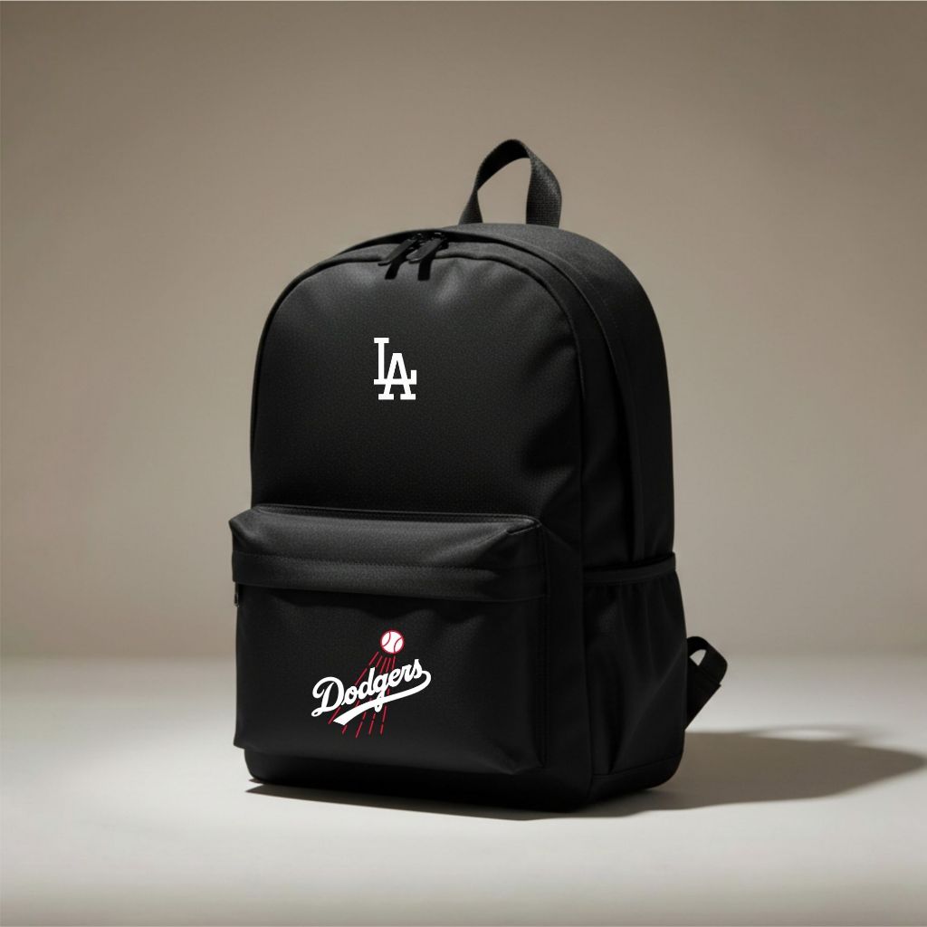TABITUS - CUT 099 Tas Sekolah Anak SD Ransel Gambar Tim Baseball LA Dodgers Hitam Tas Anak Laki Pere