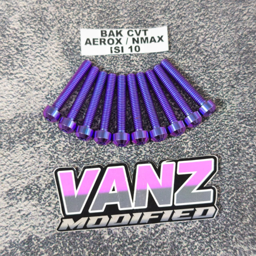 Baut bak cvt titanium aerox baut bak cvt titanium nmax isi 10