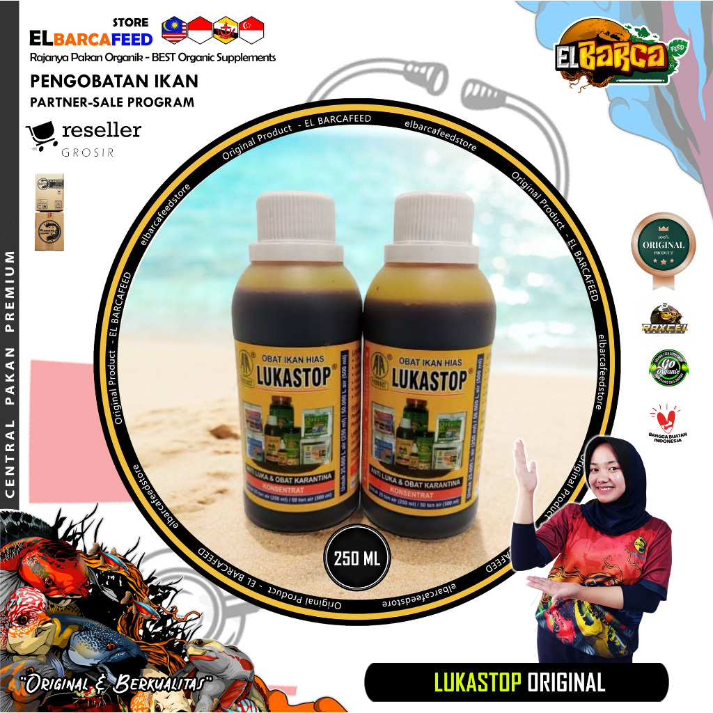 Obat Ikan LUKA STOP LUKASTOP 250 Ml ( Obat Jamur, Karantina Ikan Hias / Koi ) Original