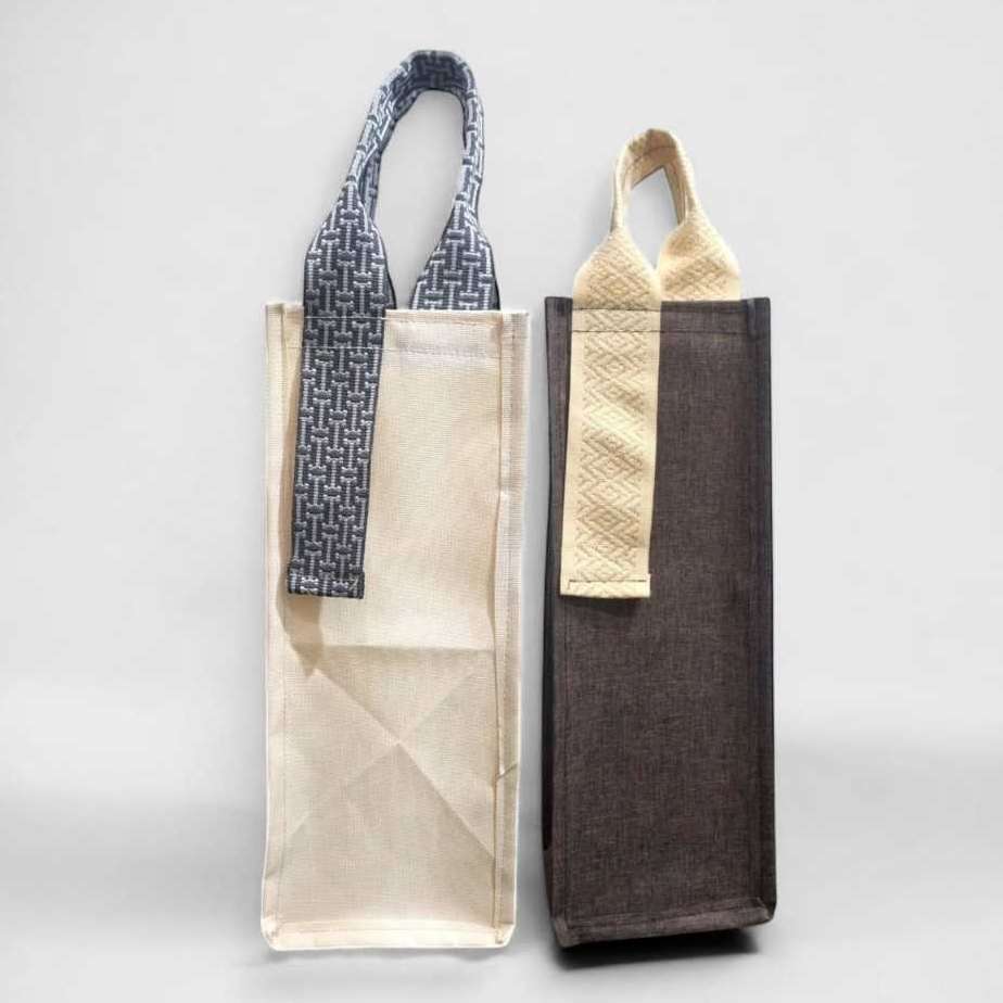 Tas Botol 2 Liter Bahan Denim Polos - Tas Tumbler Tali Webbing Motif - Tas Souvenir