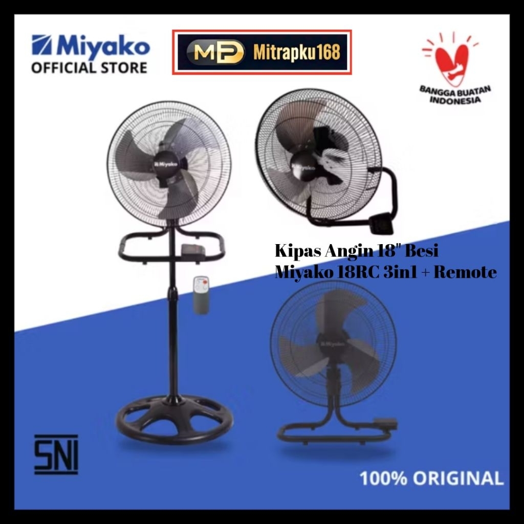Kipas Angin Miyako 3in1 18 inch KST-18RC Remote / Miyako Kipas Angin 18 Inch