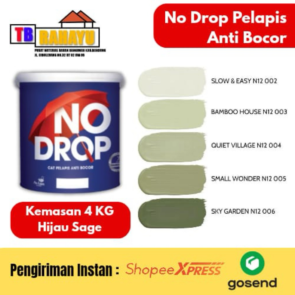 No Drop Cat Pelapis Anti Bocor Tinting - 4 KG, Cat No Drop Waterprofing Tinting - 4 KG