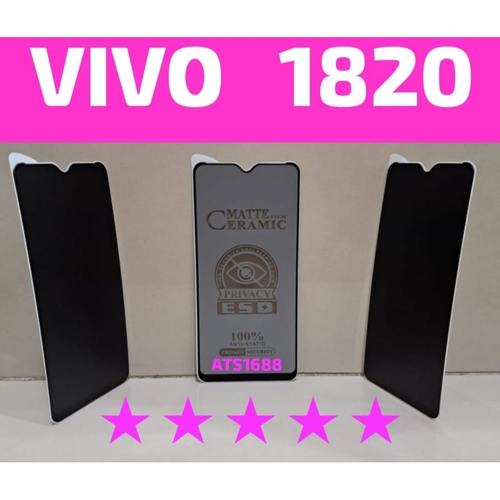 Anti Gores Hitam Spy Ceramics Tipe Handphone VIVO 1820 A5S Tempered Glass Matte Film Ceramic Privacy