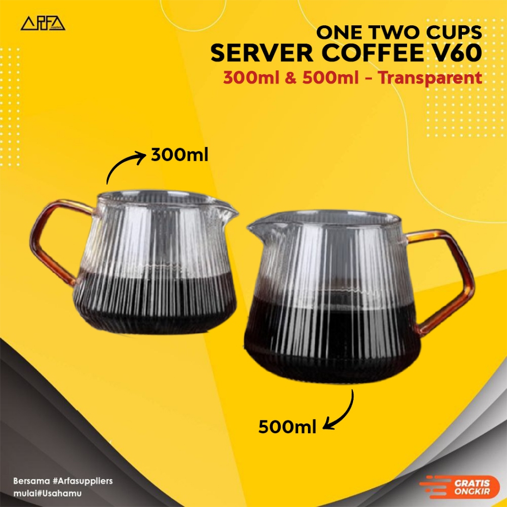 Server V60 Pot Kettle 300ml & 500ml One Two Cups