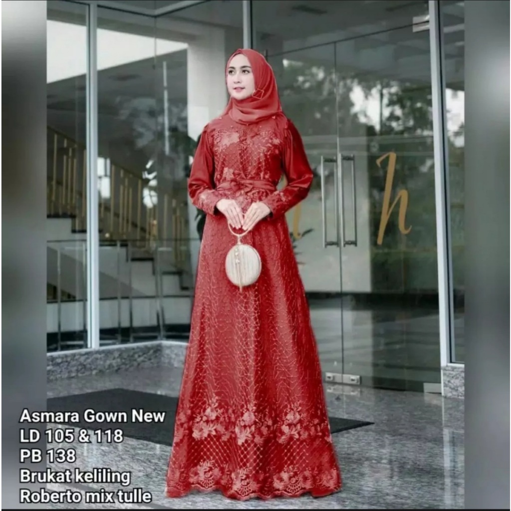 [READY STOCK PROMO] Premium Material Brukat Model Terbaru 2021 Gamis Asmara 1 Kebaya Lamaran Kondang