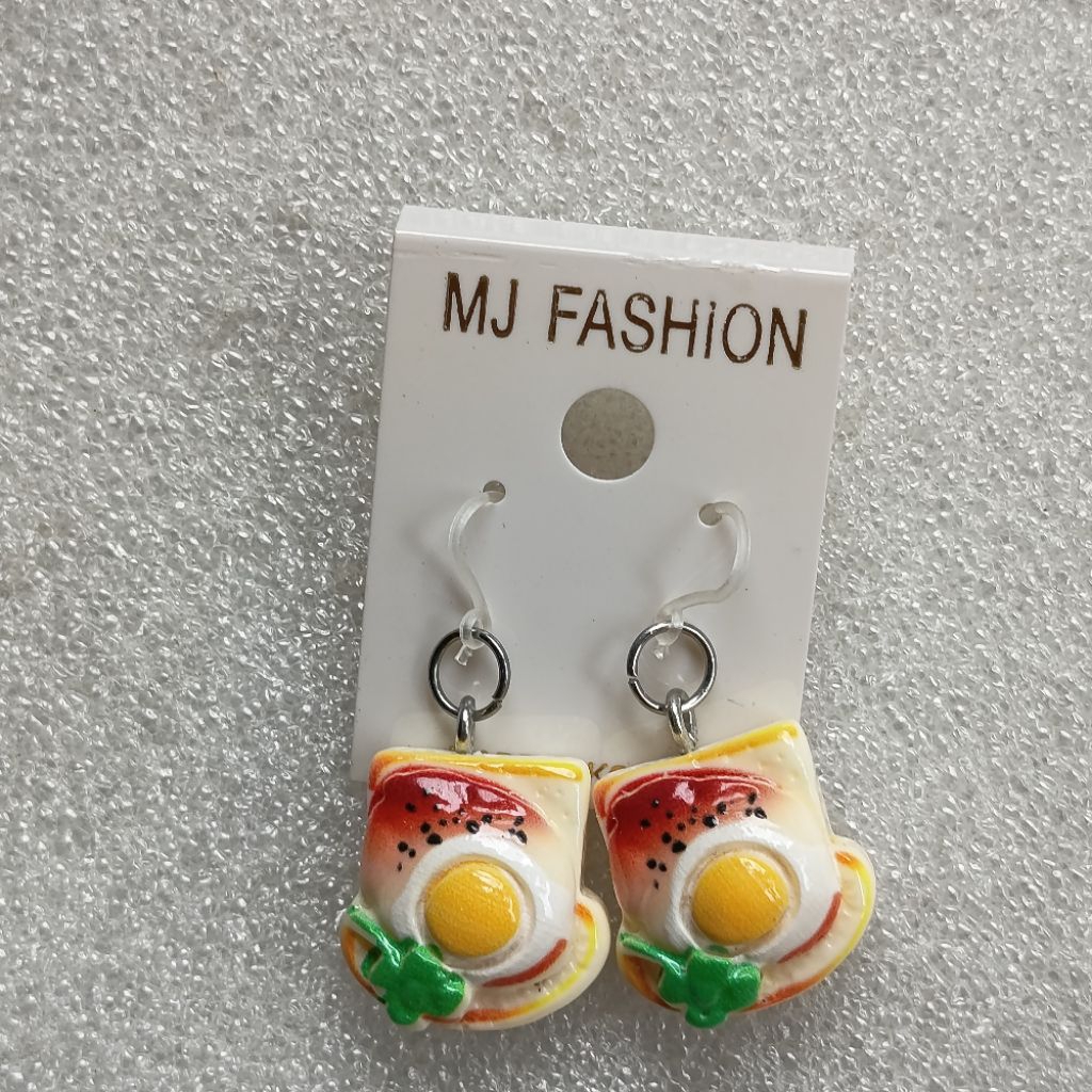 Sepasang anting anak-dewasa kait plastik kue sandwich