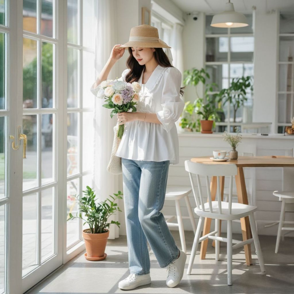 COD - ATASAN WANITA KOREA / BLOUSE KATUN PREMIUM (1236)  BLOUSE KATUN TALI SERUT