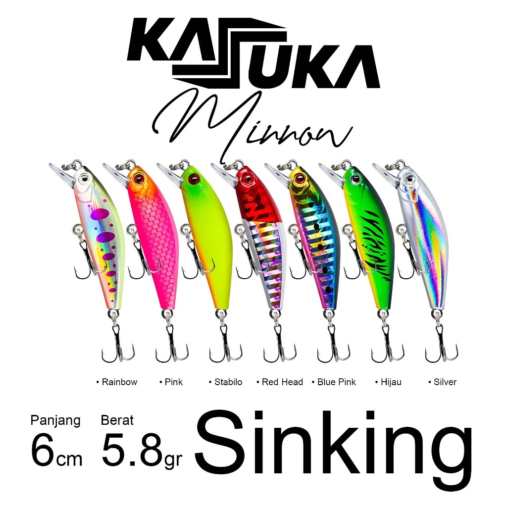 Minnow Kassuka Sinking | Minnow Sinking | Minnow Tenggelam | Umpan Pancing