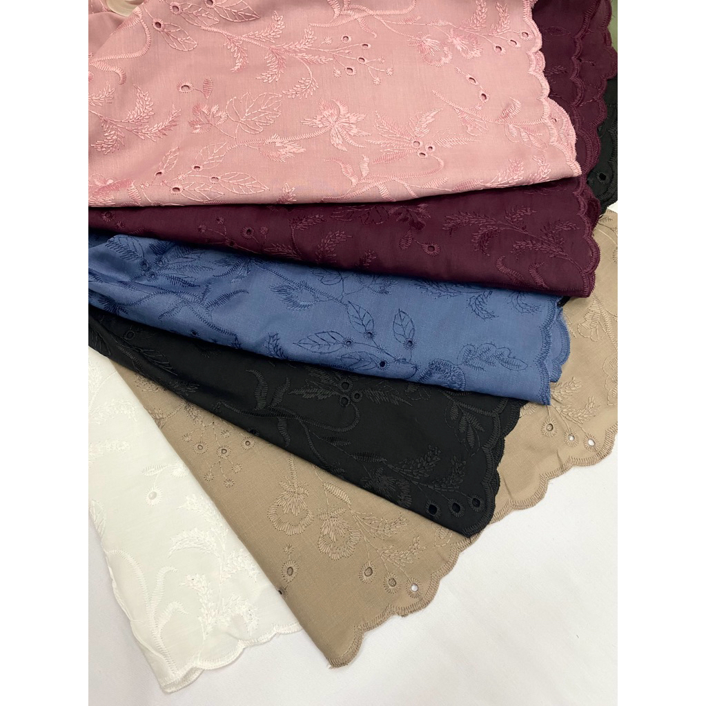 Kain KATUN BORDIR Bolong Cotton Embroidery Premium Printing Hole Cut