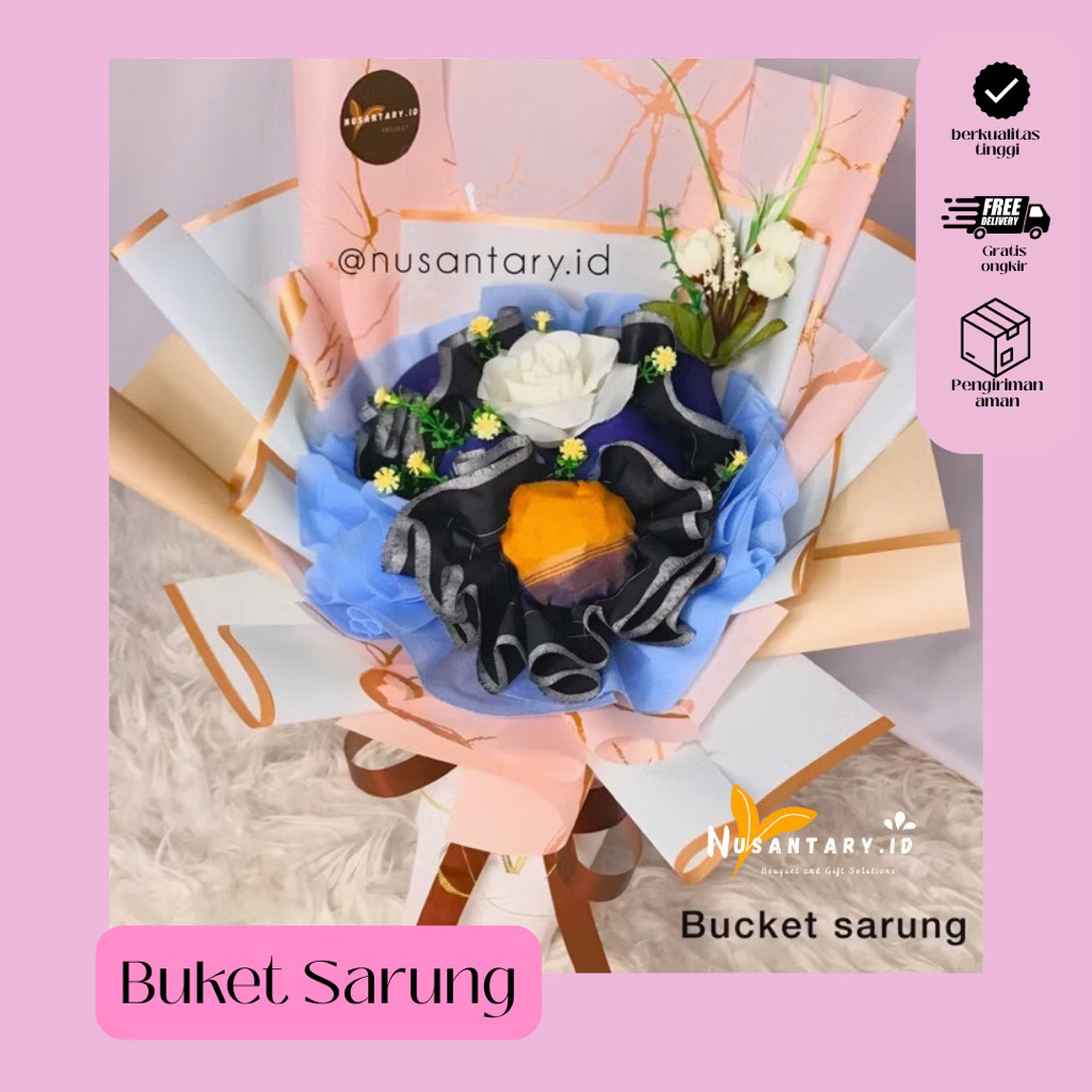 Buket Sarung Wisuda | Buket Bunga Sarung Hadiah Wisuda Cowok Termurah