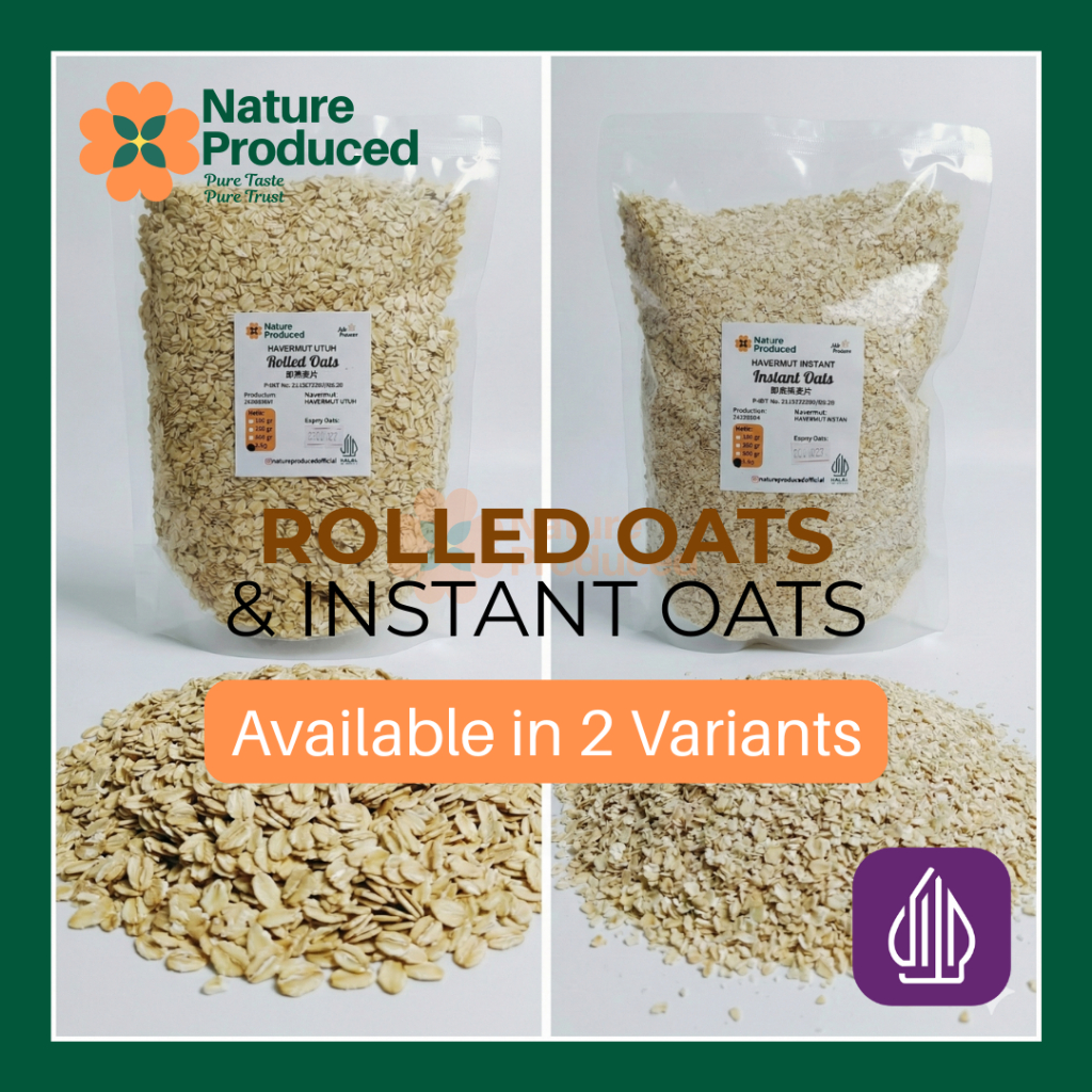 [Nature Produced] Oat Premium 1kg | Rolled Oats & Instant Oats | 100% Havermut Tinggi Serat Halal