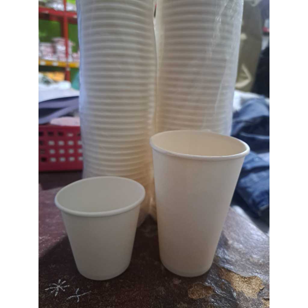 Paper cup polos ukuran 4 oz . 6,5 oz. 8 oz. 12 oz.