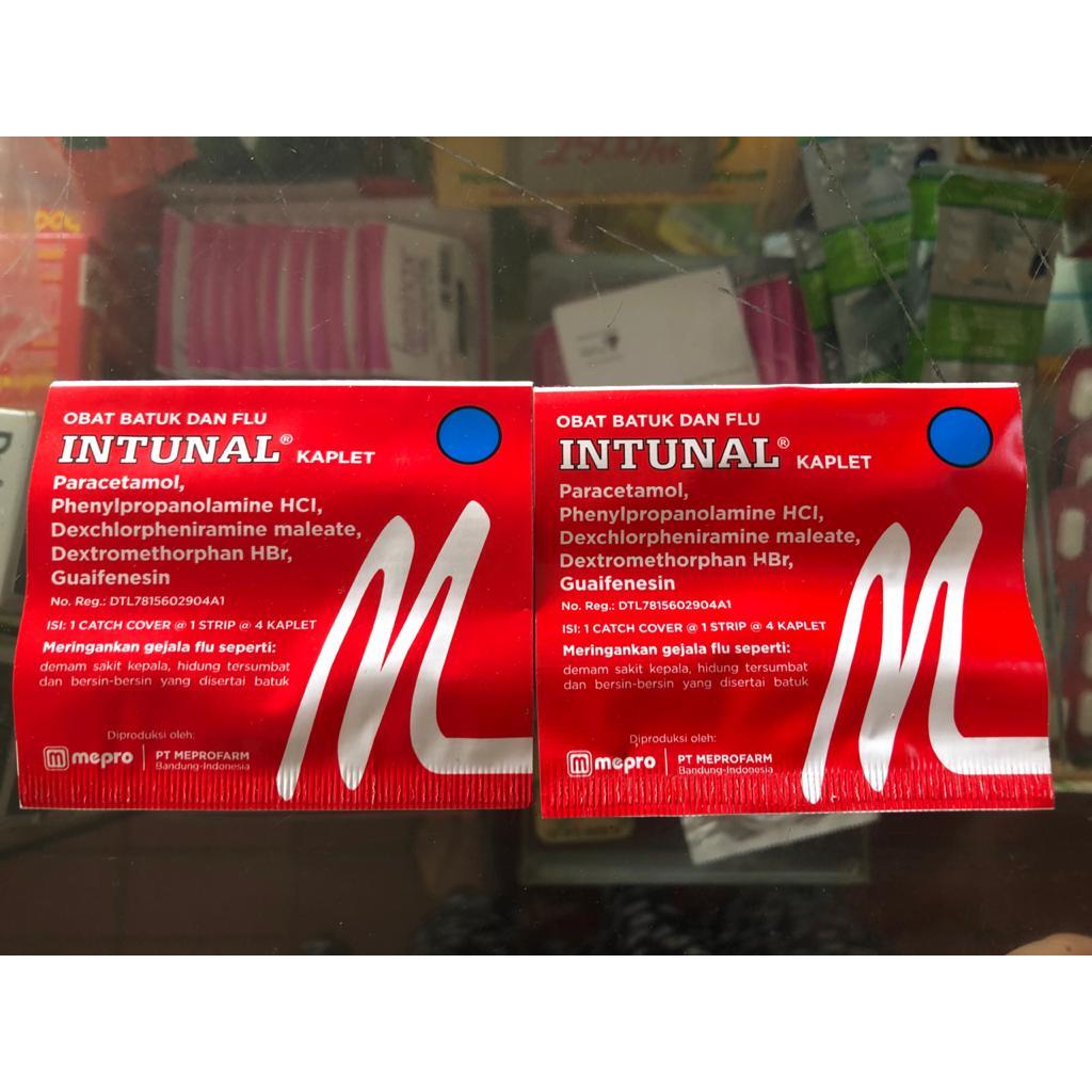 Intunal Merah Kaplet Strip isi 4 Tablet - Obat Flu Bersin Batuk