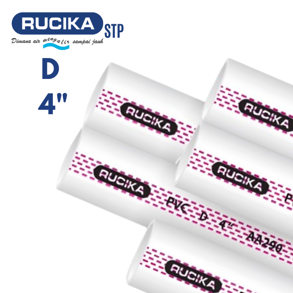 Rucika Pipa D 4 Inch PVC MOF Putih 4 Meter 4" Paralon Putih