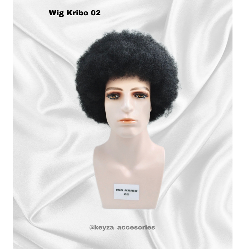 wig kribo 02/wig pria/wig kribo hitam 02/wig krobo afro hitam/wig hitam kribo