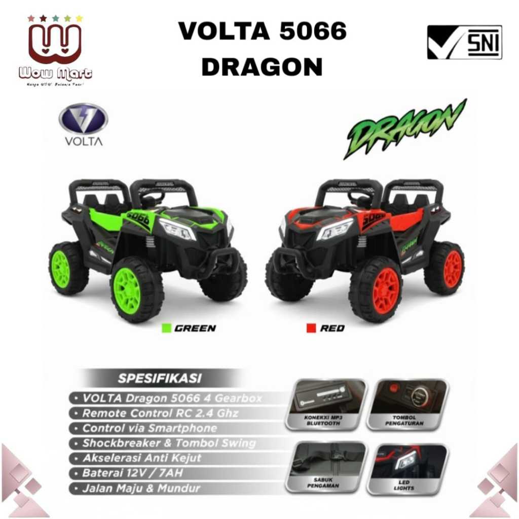 VOLTA 5066 VOLTA 5067 VOLTA 5068 SHP Rechargeable Car // Mainan Mobil Aki Anak Model Jeep Dilengkapi