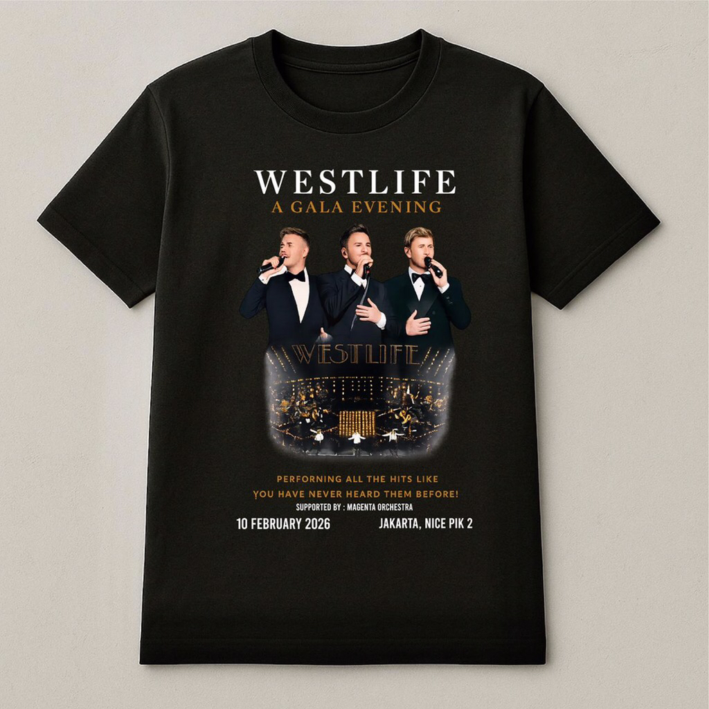 KAOS KONSER WESTLIFE , Size S - 5XL