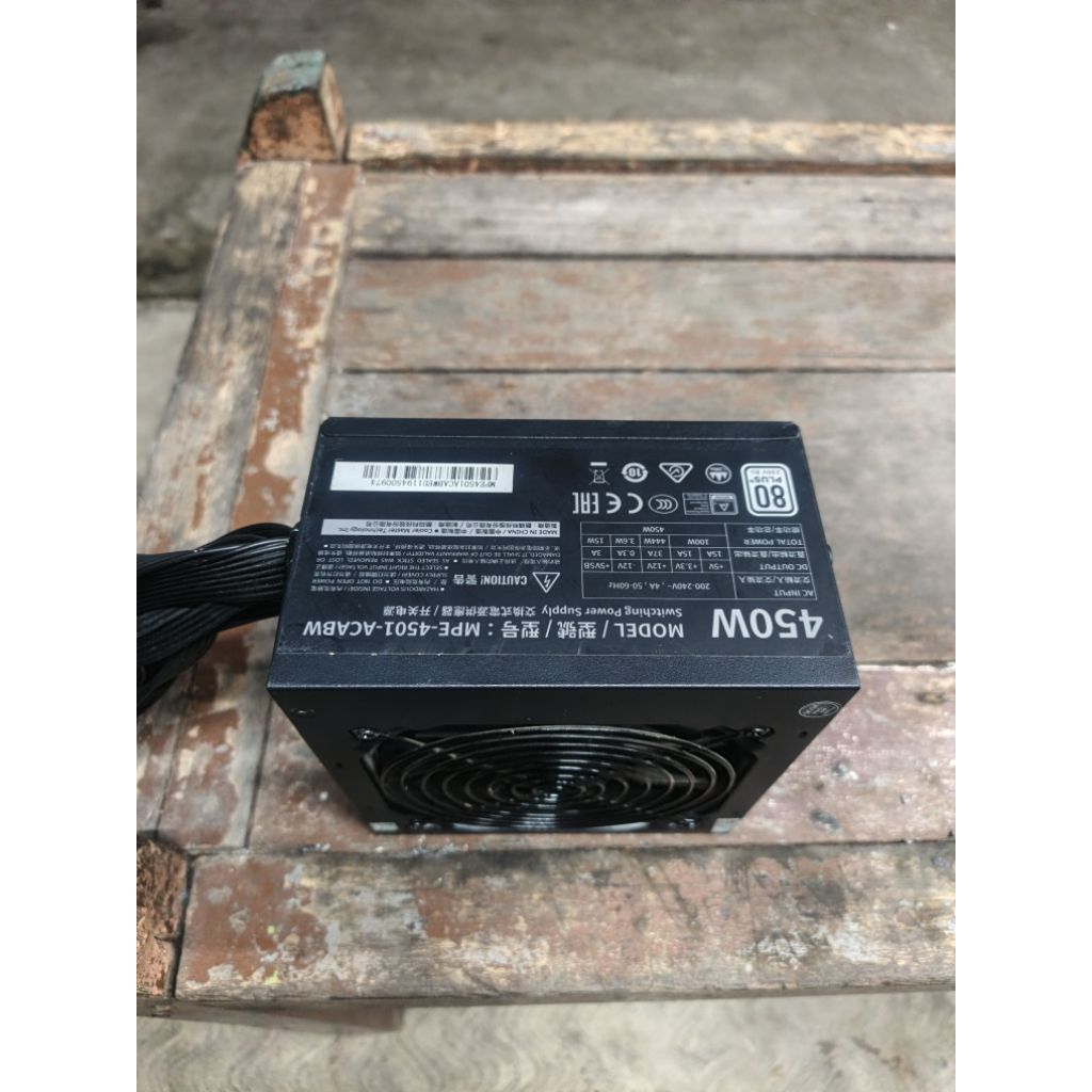 PSU 80 + plus power supply Cooler Master MWE 450 White 230V V2, model MPE-4501-ACABW murah lebay