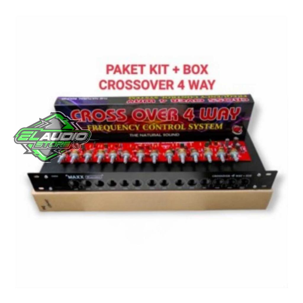 Paket Kit + Box Audio Crossover Aktif 4 WAY Subwoofer Cross Over