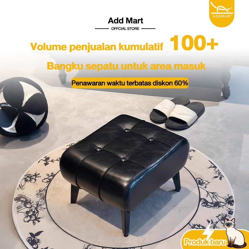 Brugge Bangku Ganti Sepatu Kulit Portable Serbaguna Kursi Stool Sofa Kotak Bangku Sofa Minimalis