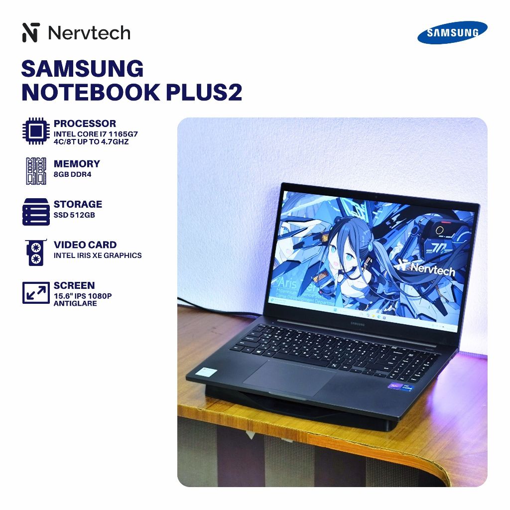 Samsung Notebook Plus2 Core i7 1165G7 Gen 11 8GB/512GB 15 inch 1080p Ultrabook Laptop Windows