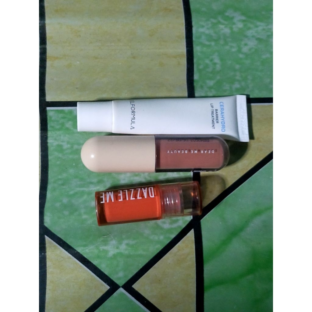 preloved lipbalm elformula, serum lip tint dear me beauty shade dear kayla, dan liquid blush on dazz