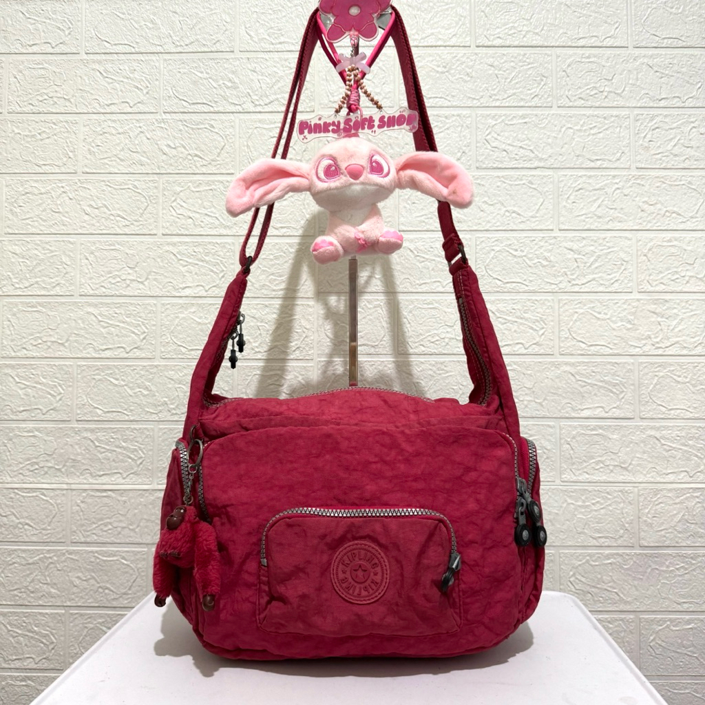 tas sling bag kipling. tas selempang nilon. tas shoulder hobo nilon. tas prelop. maron