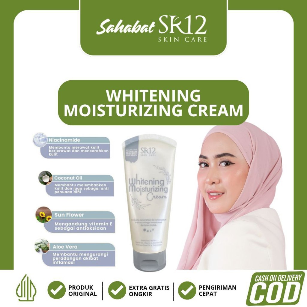 SR12 WHITENING MOISTURIZING CREAM | KRIM PEMUTIH BPOM UNTUK WAJAH DAN TUBUH