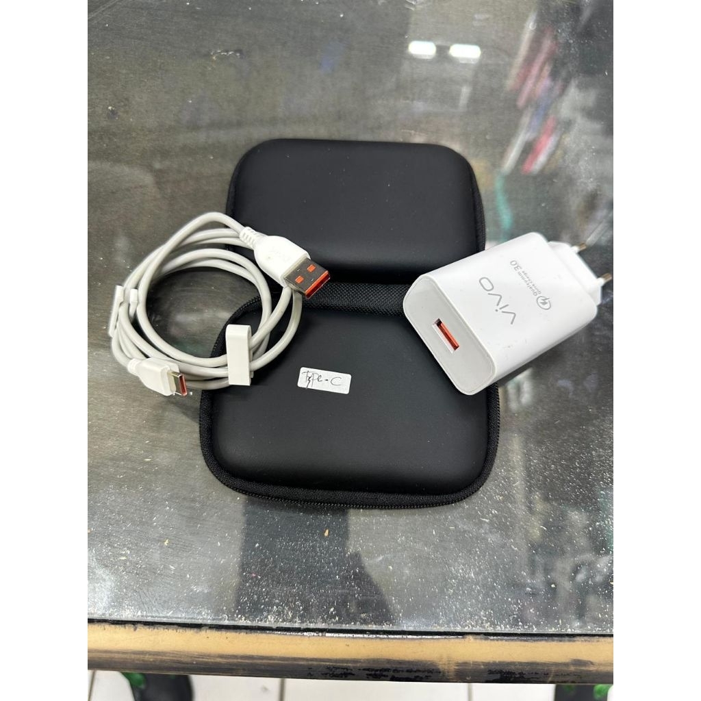 Charger Vivo Fast Charging Kabel Data Tipe C  Plus Dompet Charger