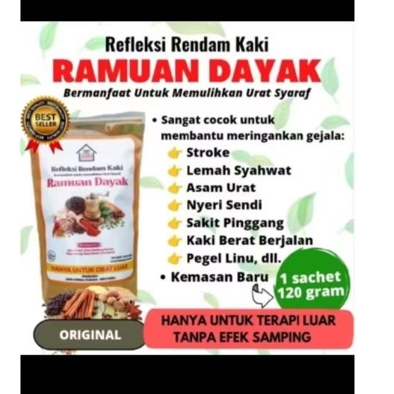 Bubuk rendam kaki / Ramuan Dayak Herbal Rendam Kaki 120g