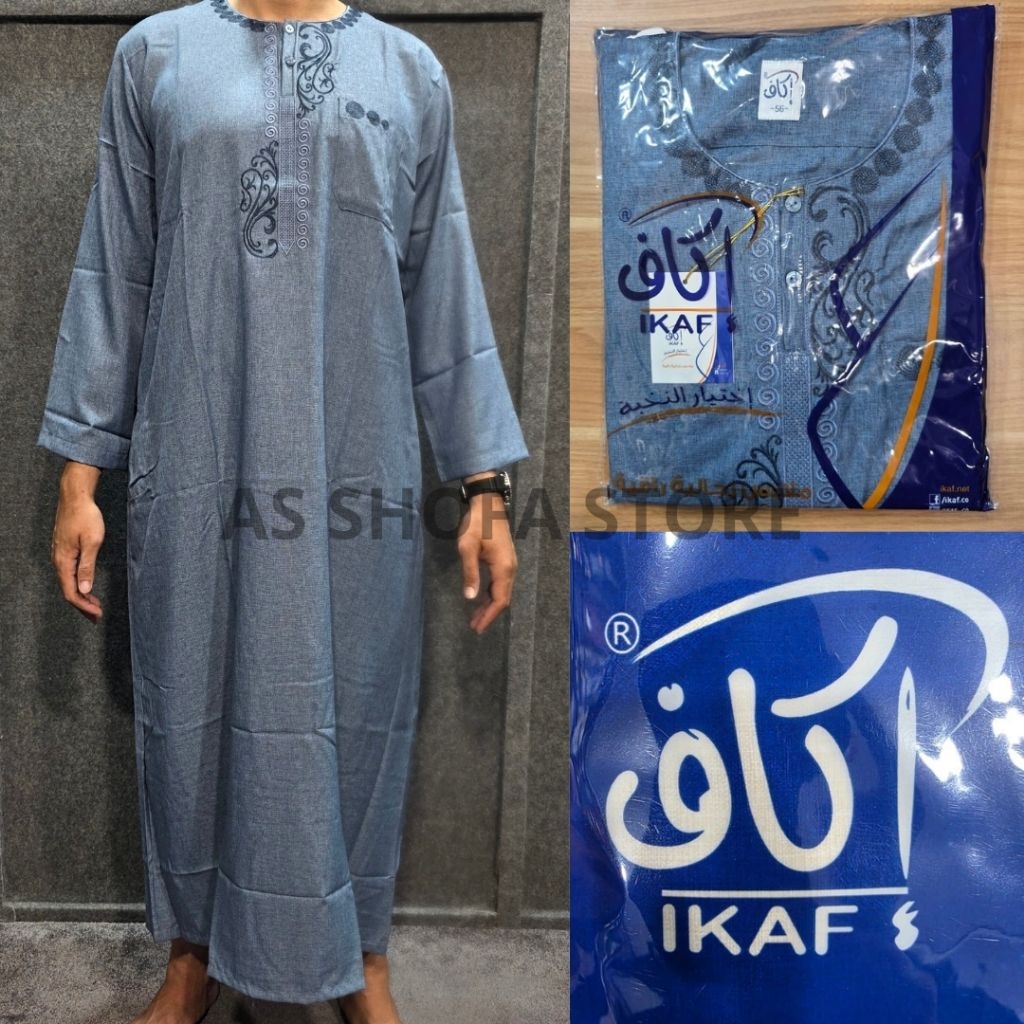 Gamis Pria Ikaf Jubah Pria Ikaf Dewasa Saudi Lengan Panjang Katun Madinah Original