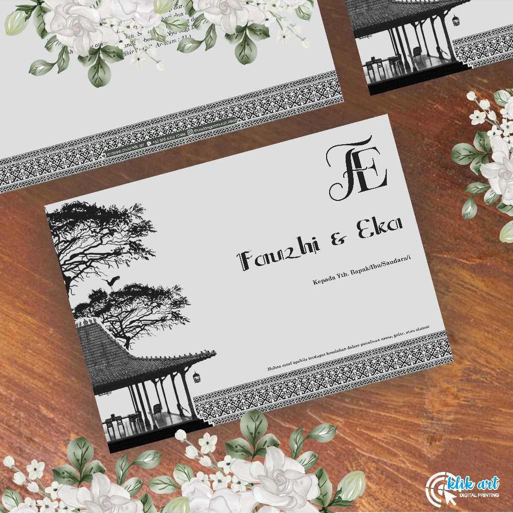 Undangan Pernikahan Hardcover Amplop Elegan Free Custom Foto. Undangan Pernikahan Hardcover