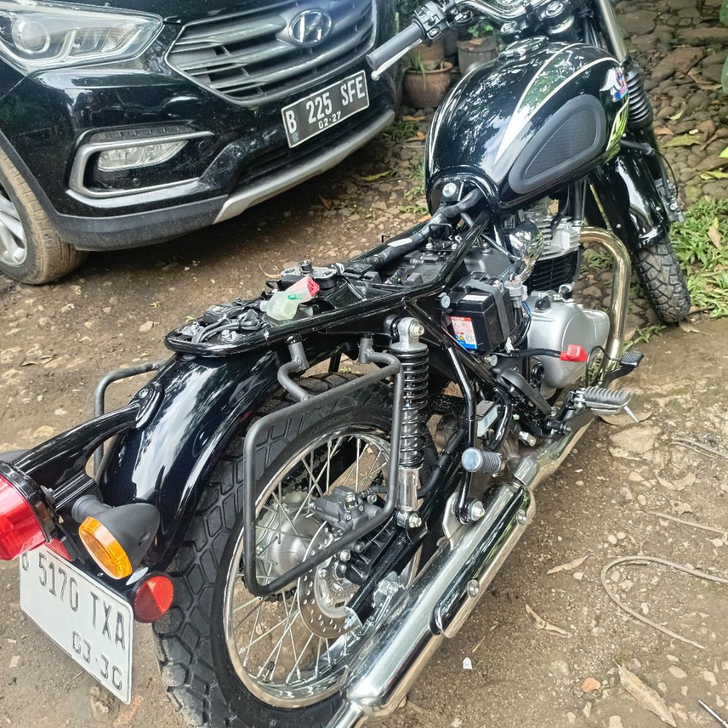 breket tas sidebag w230 meguro siderack meguro w230