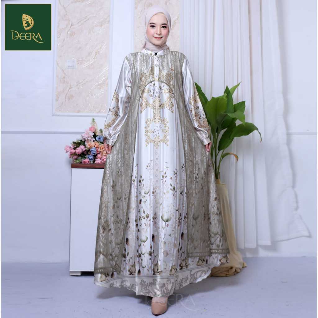 Gamis DEERA Armani Silk Motif Premium - Dress Muslimah Elegan (Tersedia Ukuran Midi & Standar)