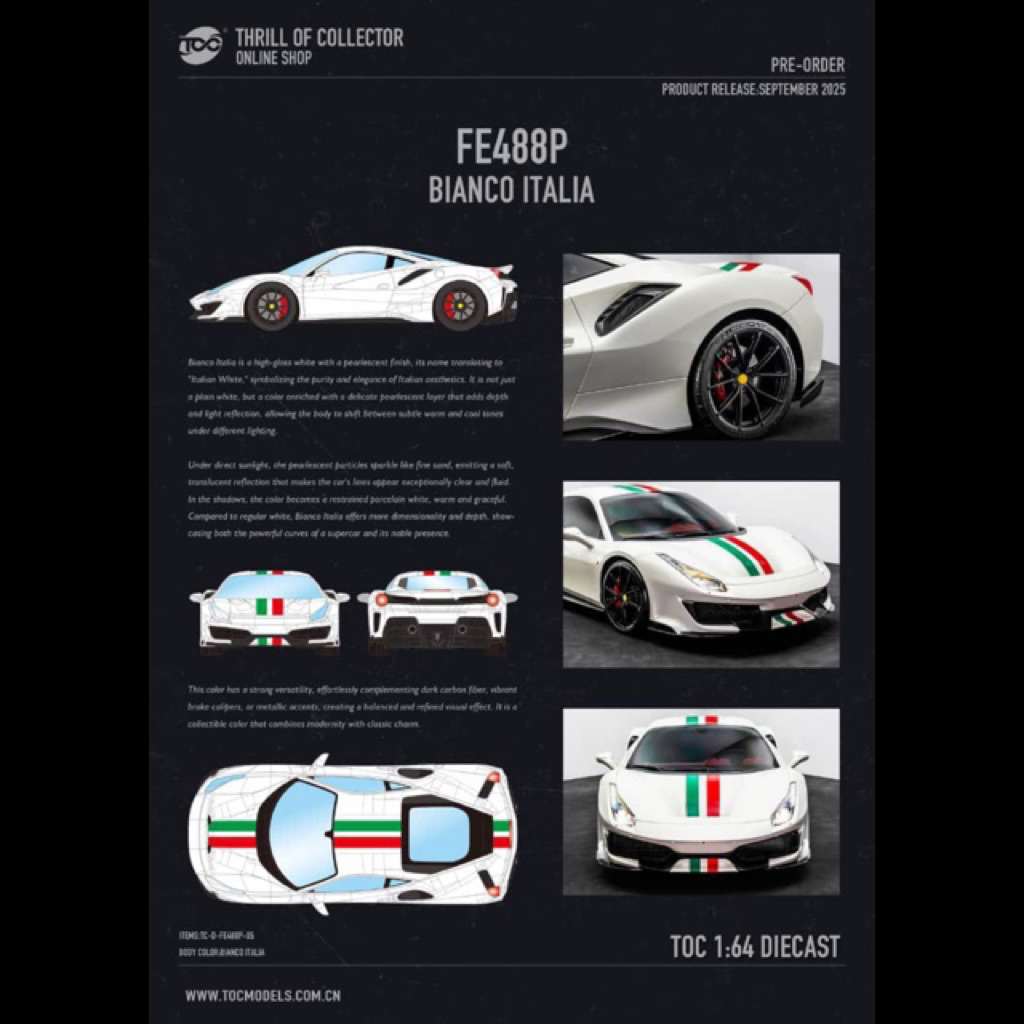 TOC 64 Ferrari 488 Pista Bianco Italia