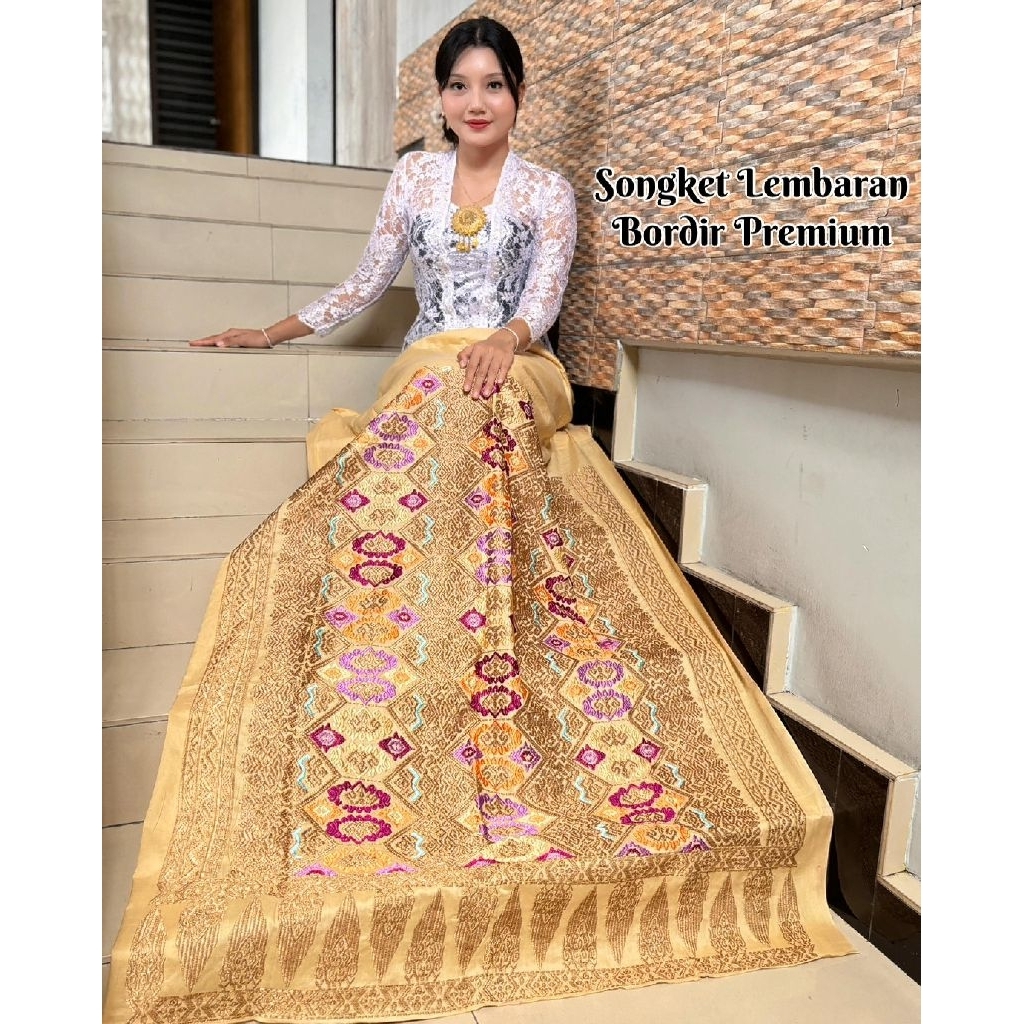 Kain bordir songket Bali // kamen songket bordir (Kamen lembaran)