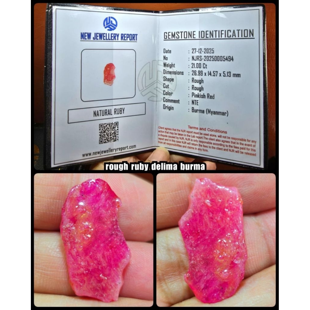 batu permata bongkahan asli alami Ruby delima burma