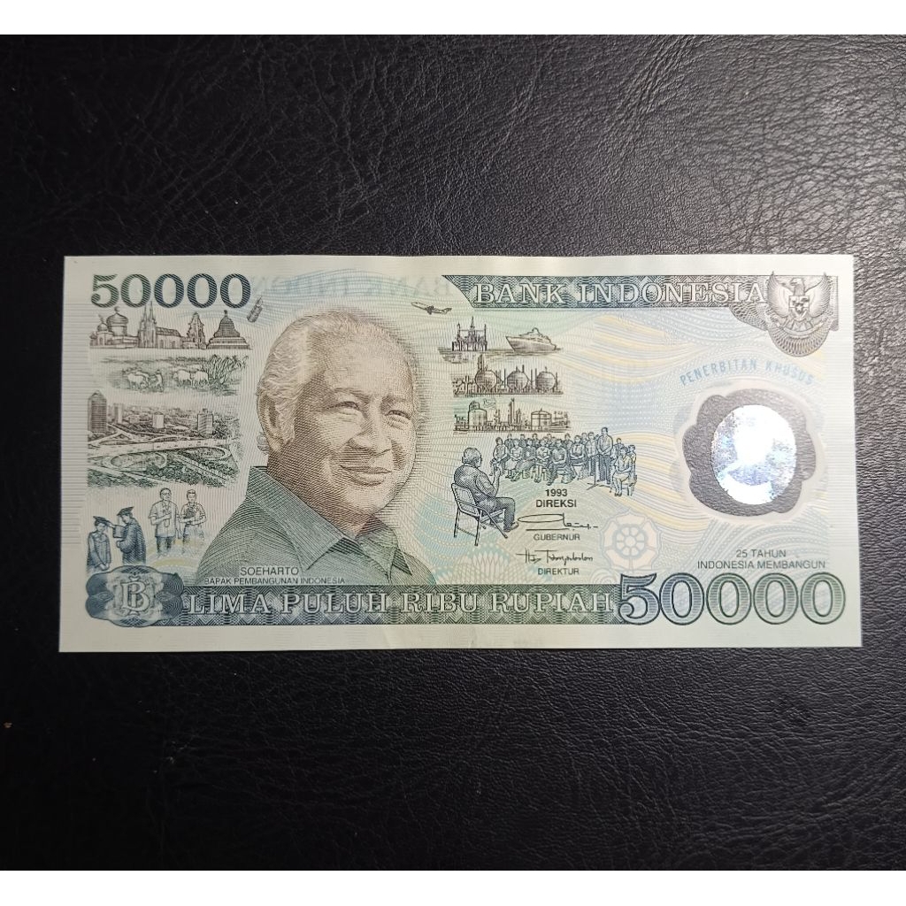 koleksi kuno 50.000 rupiah Polymer suharto