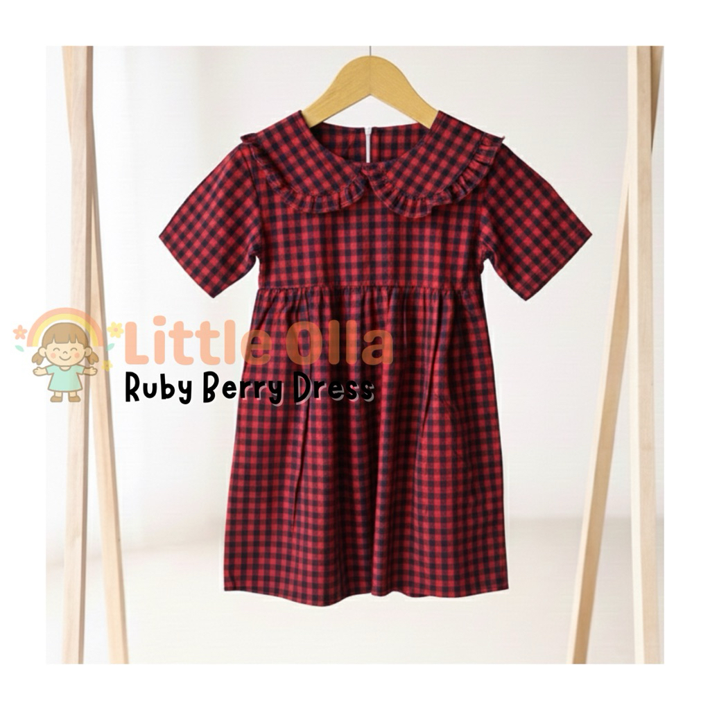 Ruby Berry Dress by Little Olla Kids Wear