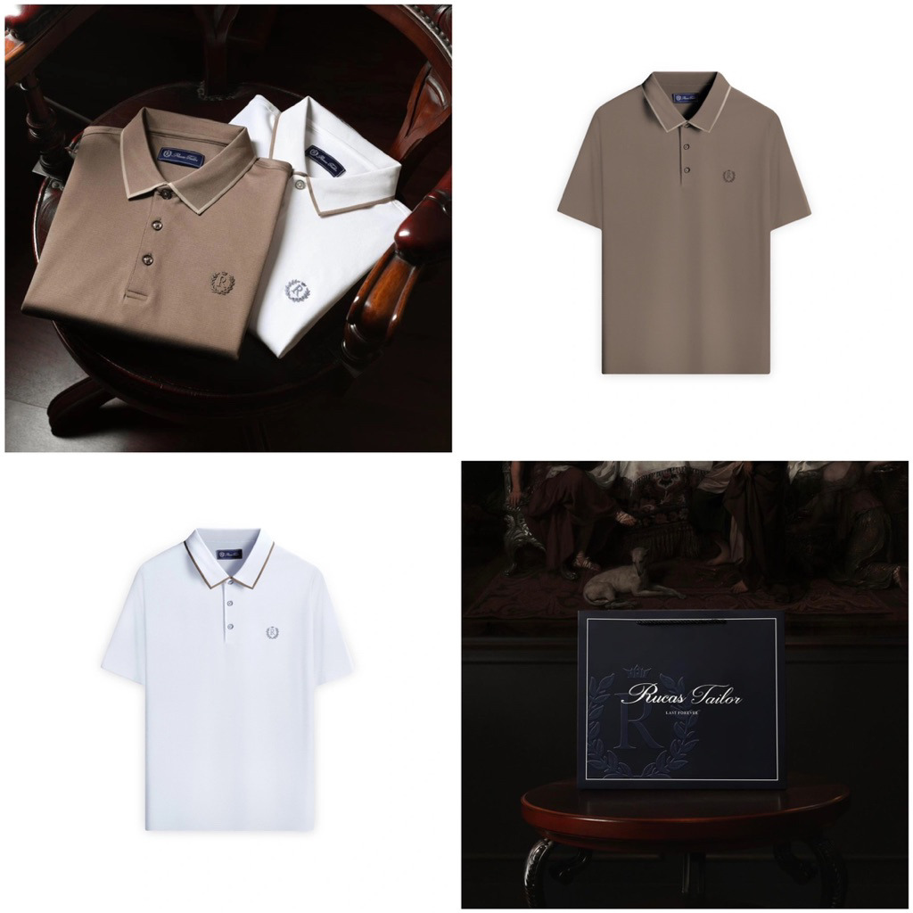 [FREE PAPERBAG] RUCAS TAILOR Polo Shirt - White || RUCAS TAILOR Polo Shirt - Brown