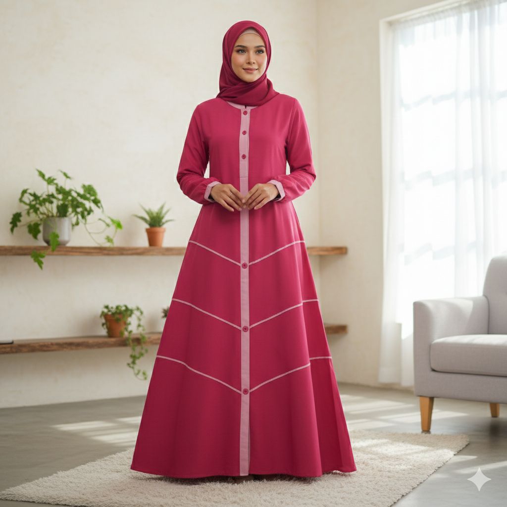 [PRELOVED] Greenism gamis katun pink rose