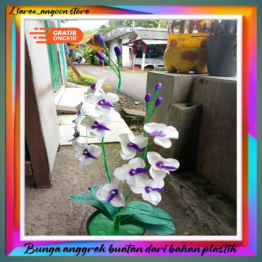 Anggrek Bulan Bunga Hias dari bahan Plastik