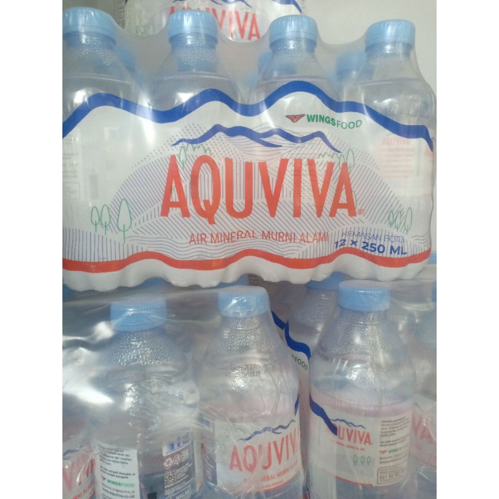 [instan] aquviva air mineral 250ml [per pack isi 12 pcs] praktis bersih segar [siap kirim]