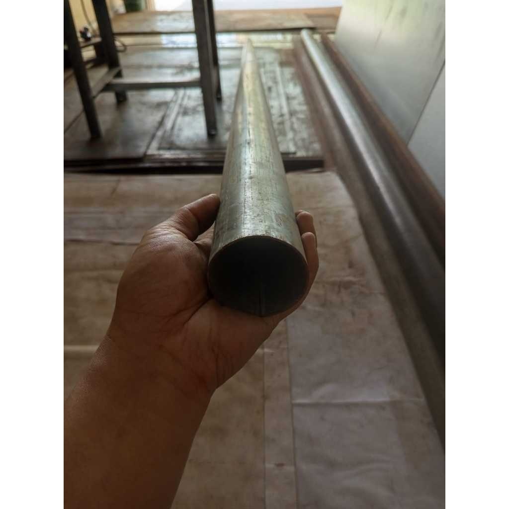 Pipa Besi Galvanis 2 Inch Tebal 3.7 mm OD 60 mm ID 52.6 mm ( Harga per 1 Meter )