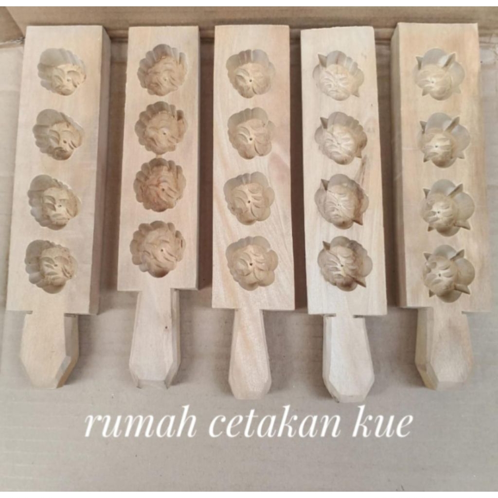 5pcs beda motif cetakan kue satu/cetakan kue bangkit/kue ku kayu