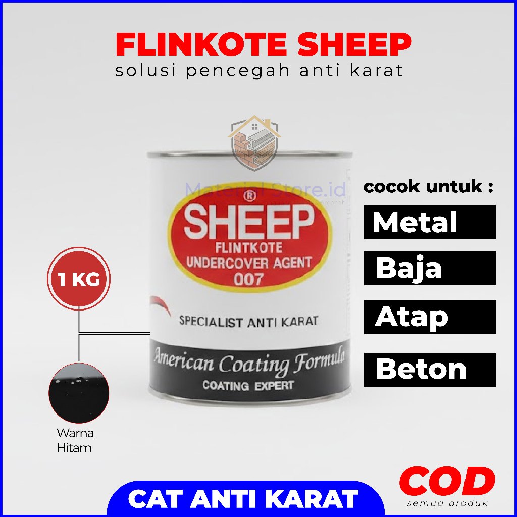 Cat Anti Karat Dan Anti Bocor SHEEP Flintkote Undercover Agent 007 - Cat Anti Karat Mobil & BESI