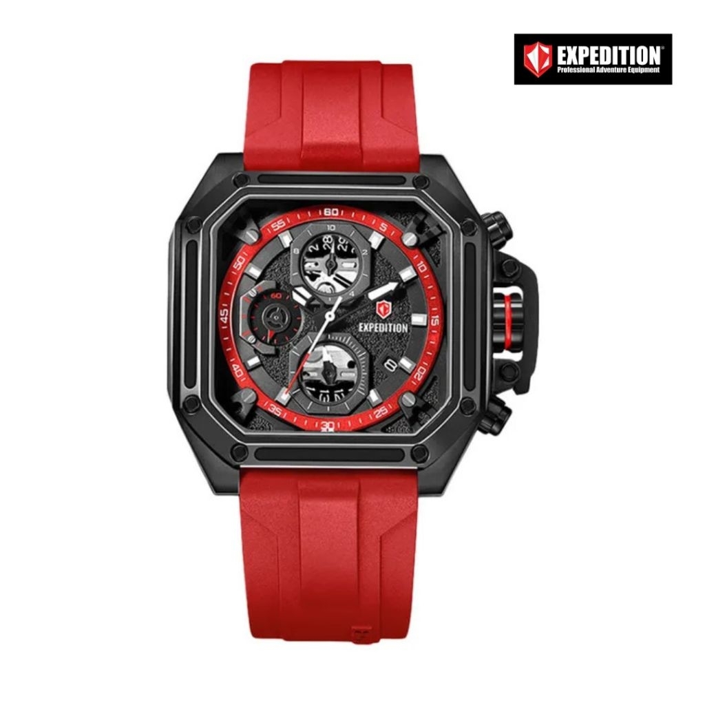 Jam Tangan Pria EXPEDITION E6812M Red Rubber Strap